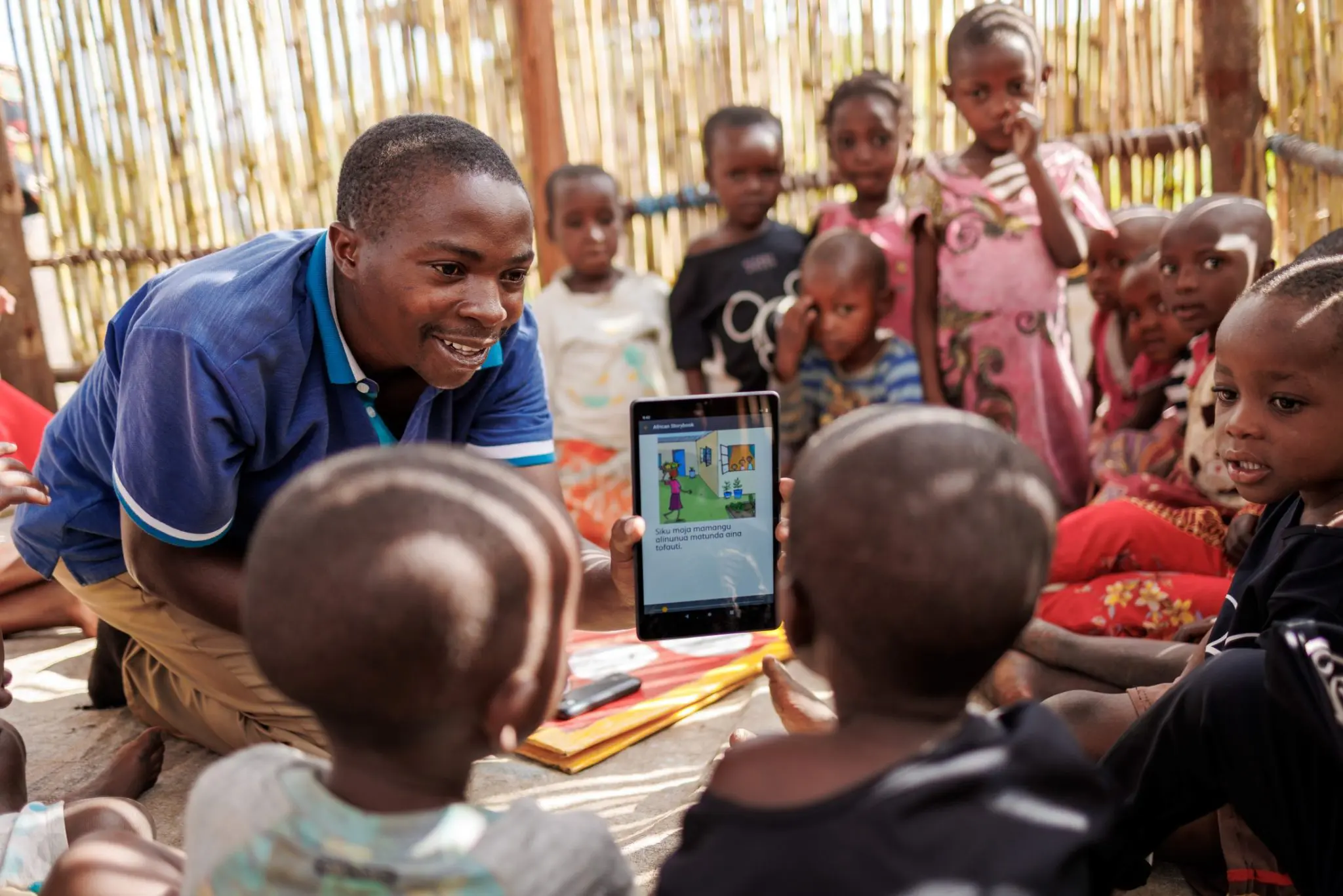 Diverse children using technology for learning